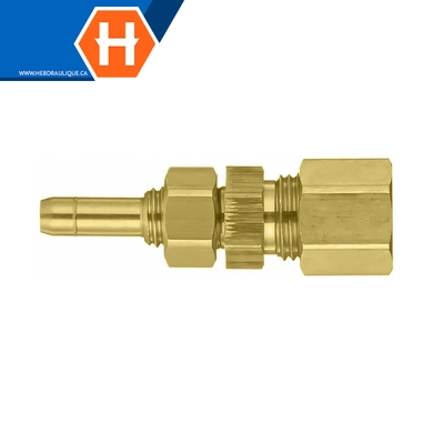 Brass mini-barb bulkhead compression connector