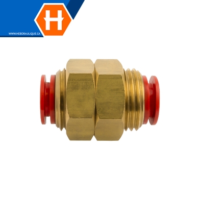 Pneumatic bulkhead union (imperial tube) – brass